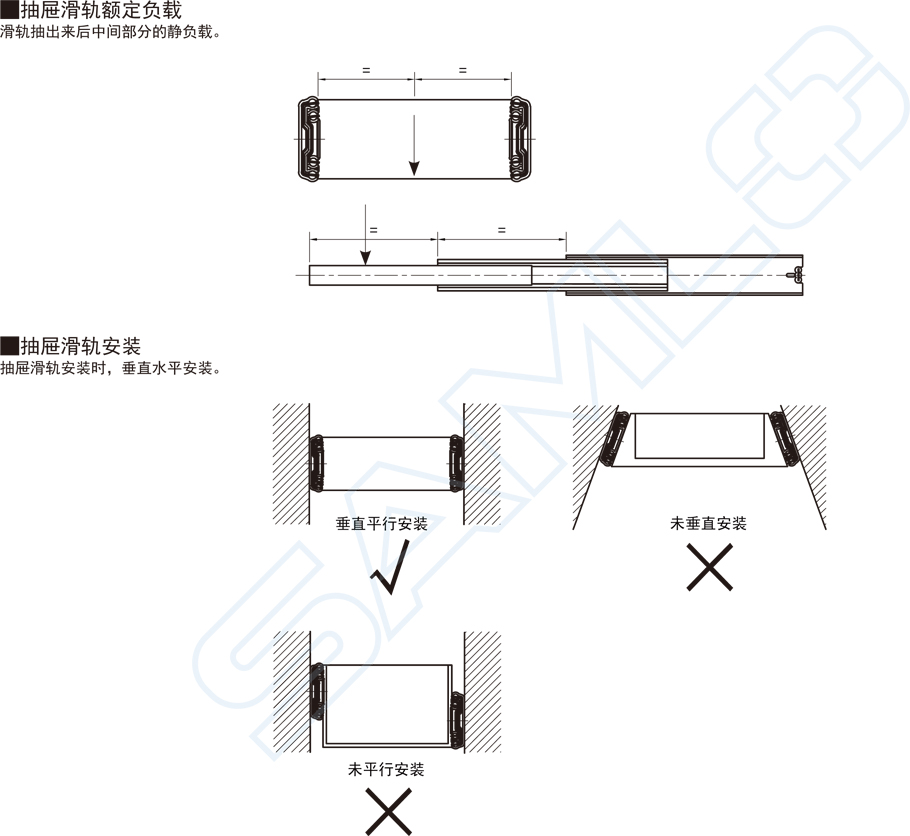 輕載型抽屜滑軌-鋁合金兩段式工業(yè)滑軌安裝方法