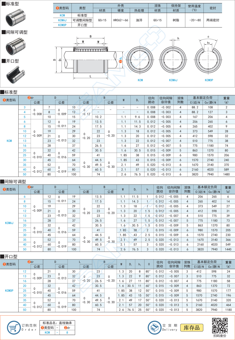 0級(jí)直線(xiàn)軸承的尺寸是多少