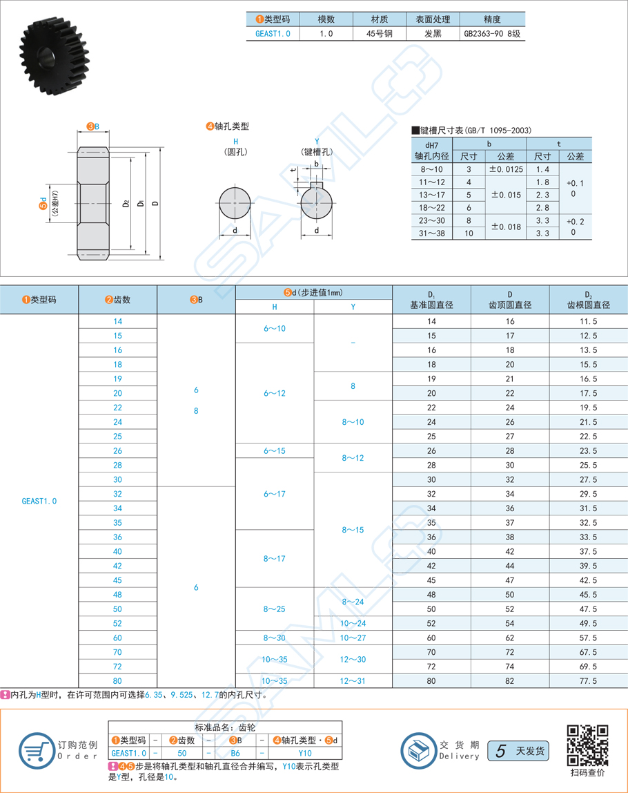 薄型直齒輪的厚度是多少